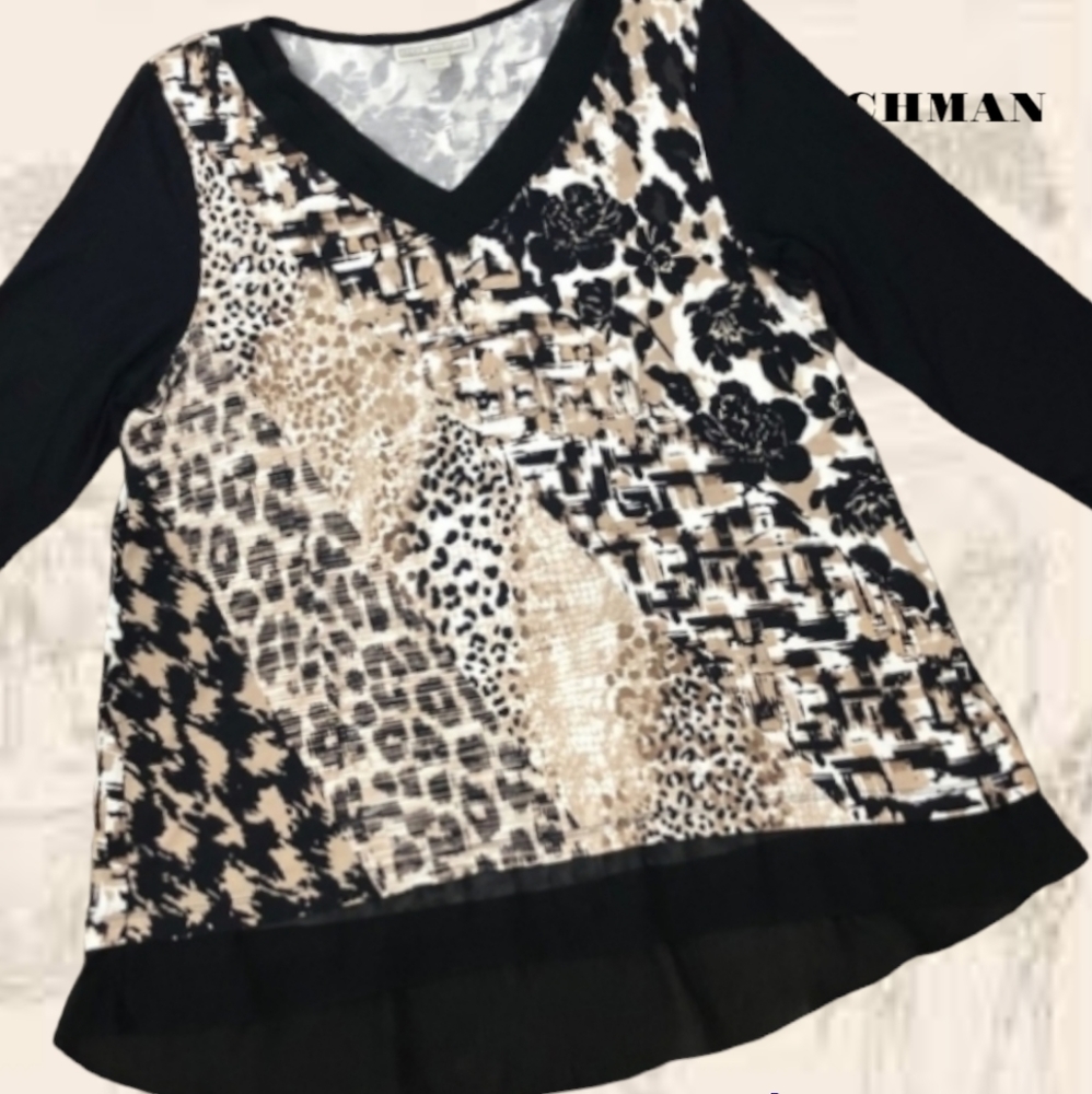 Dana Buchman animal print tunic XL